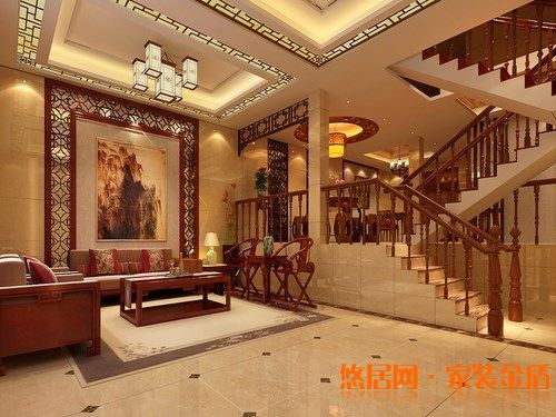 中式獨幢別墅室內(nèi)設(shè)計