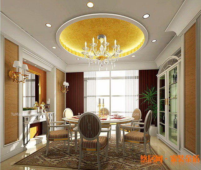 歐式餐廳吊頂效果圖